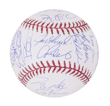 2008 New York Yankees Team Signed Baseball With 29 Signatures Including Rivera, Jeter & Mussina - Final Season Yankee Stadium (MLB Authenticated & Steiner)